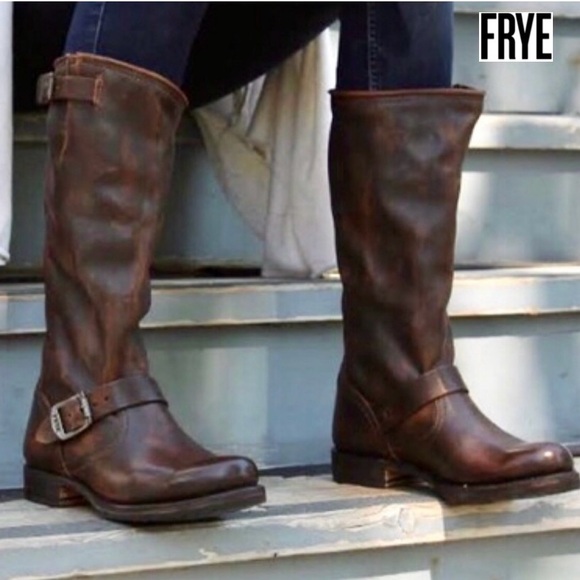 FRYE VERONICA SLOUCH DARK BROWN BOOTS 77609 - SZ 9B - Picture 1 of 15
